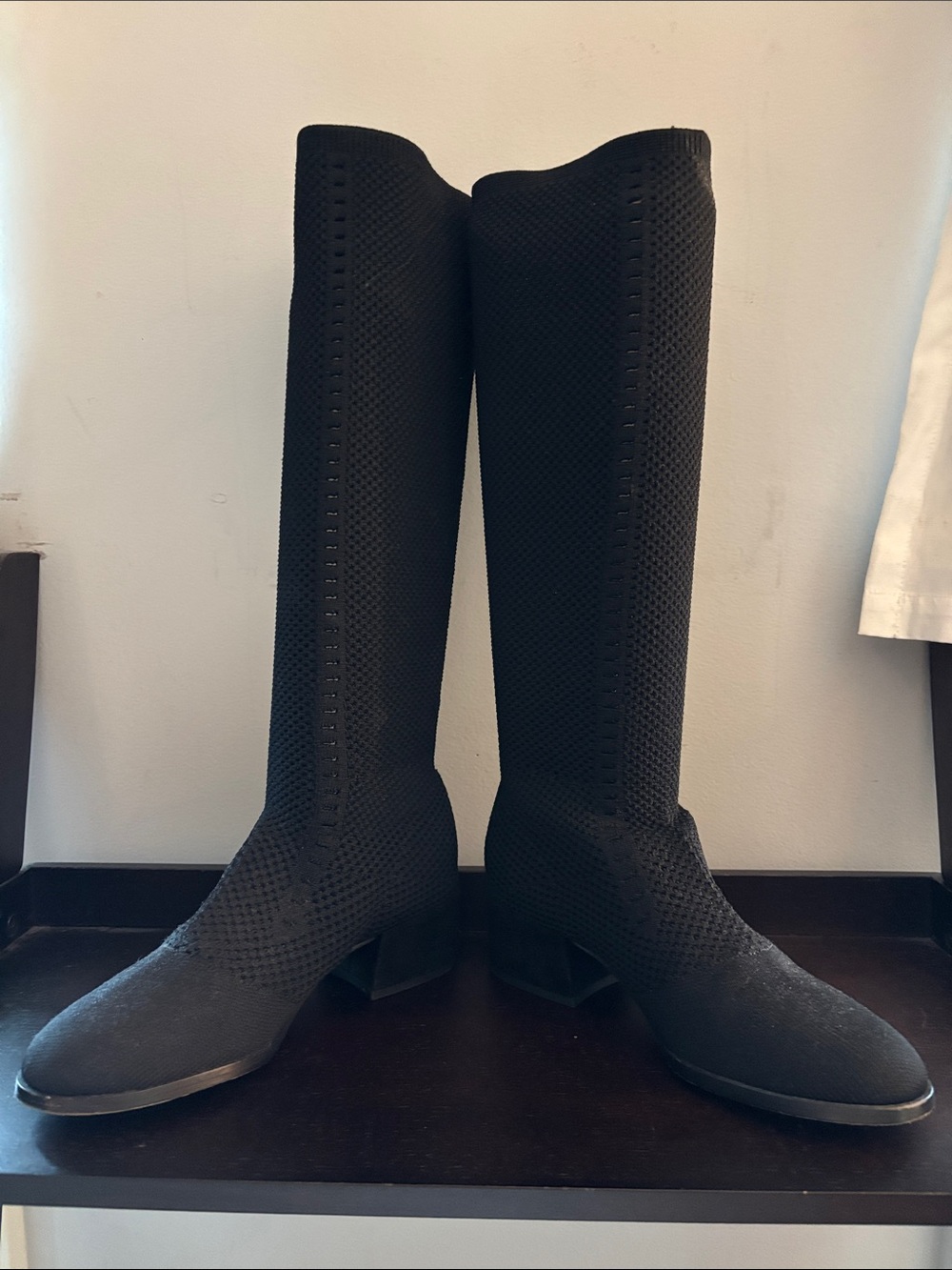 Eileen Fisher Black Knit Over-the-Knee Boots
